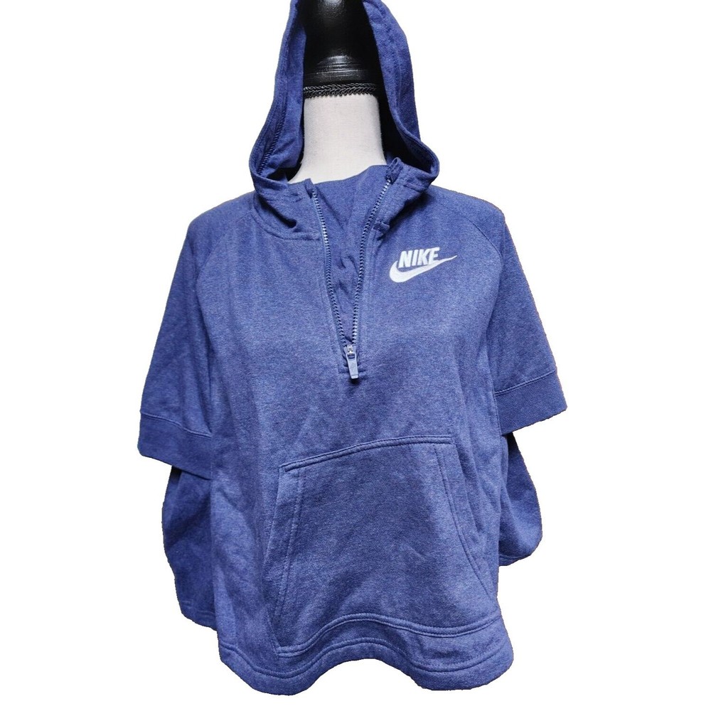 Nike Pullover Short Sleeve Hoodie Half Zip NWT Big Girls Size M MSRP $50.00